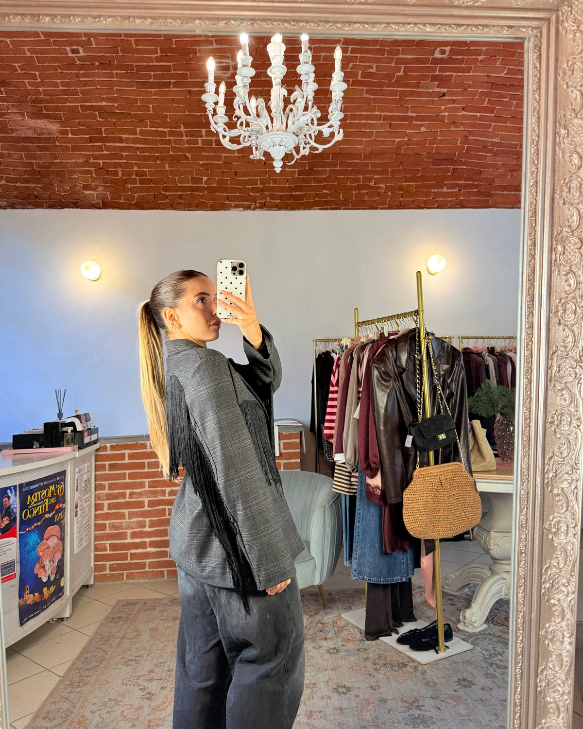 Blazer over con frange