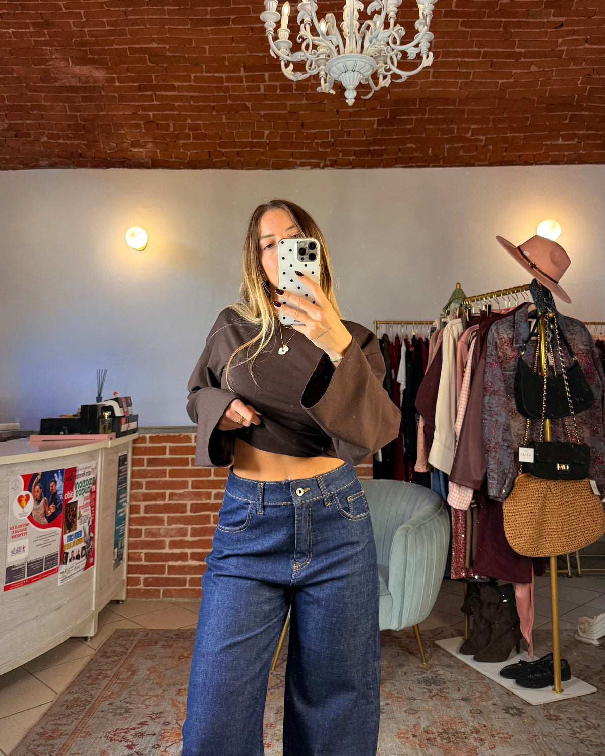 Jeans baggy lavaggio scuro