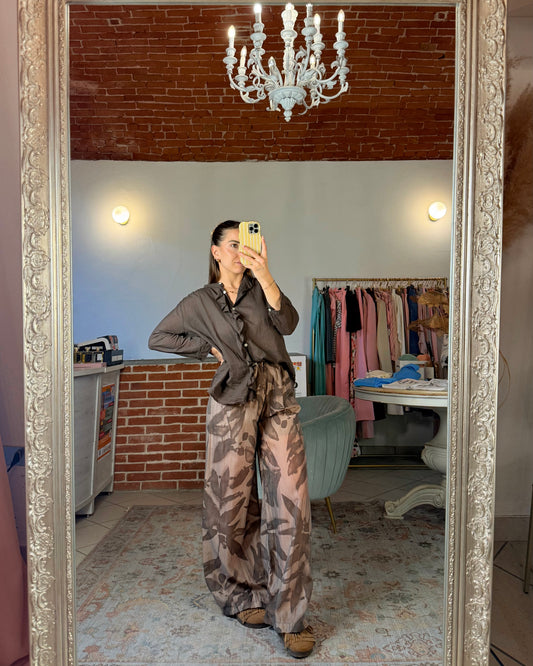 Pantalone velato fantasia