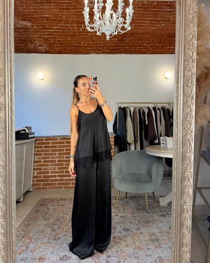 Pantalone a palazzo in raso