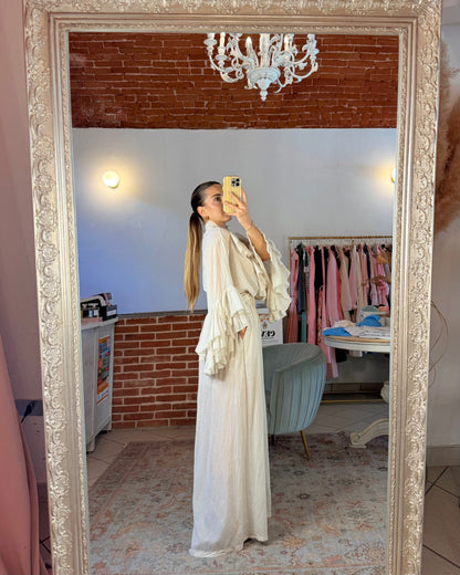 Pantalone over in mussola di cotone