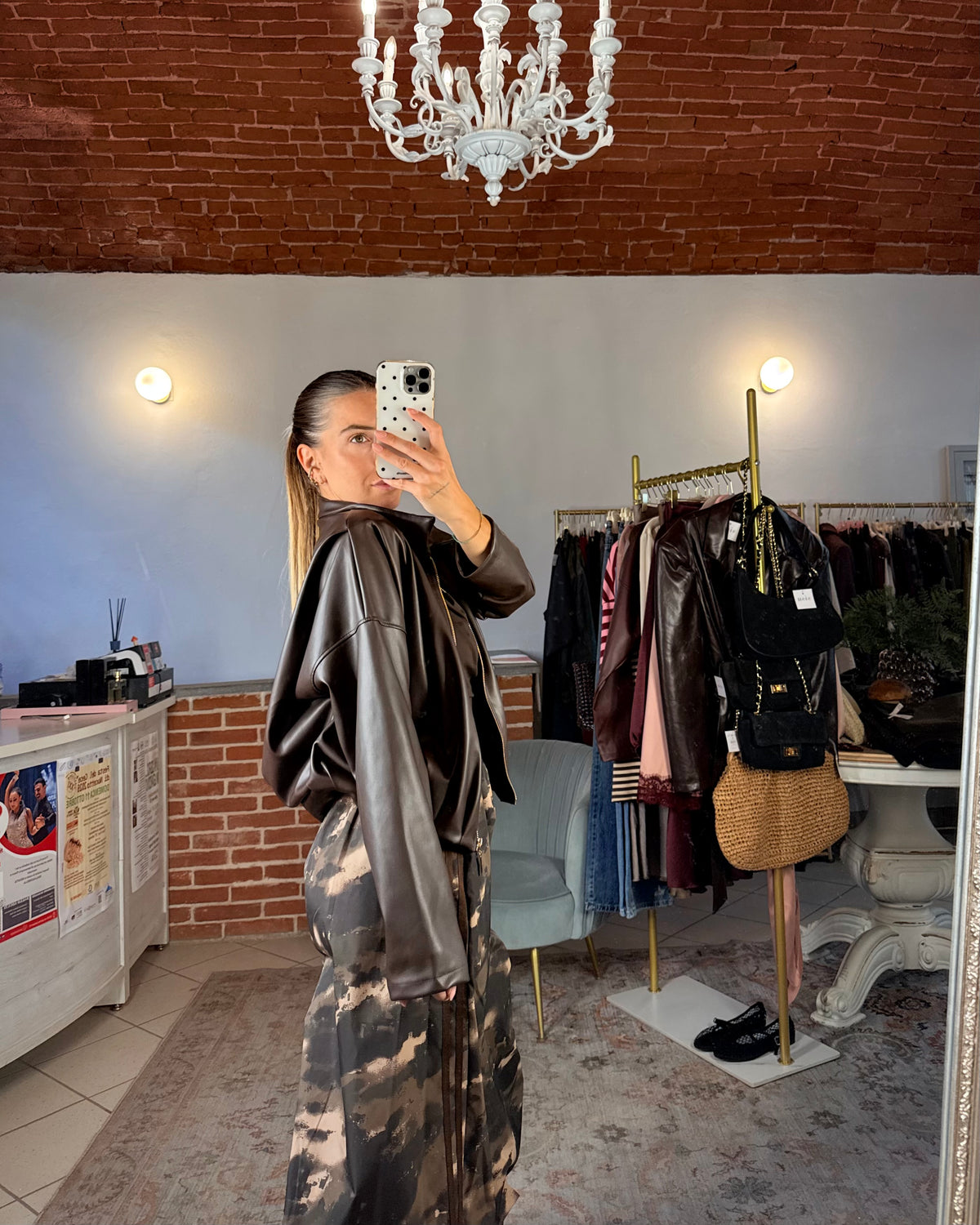 Giacca bomber in ecopelle