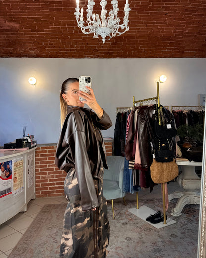 Giacca bomber in ecopelle