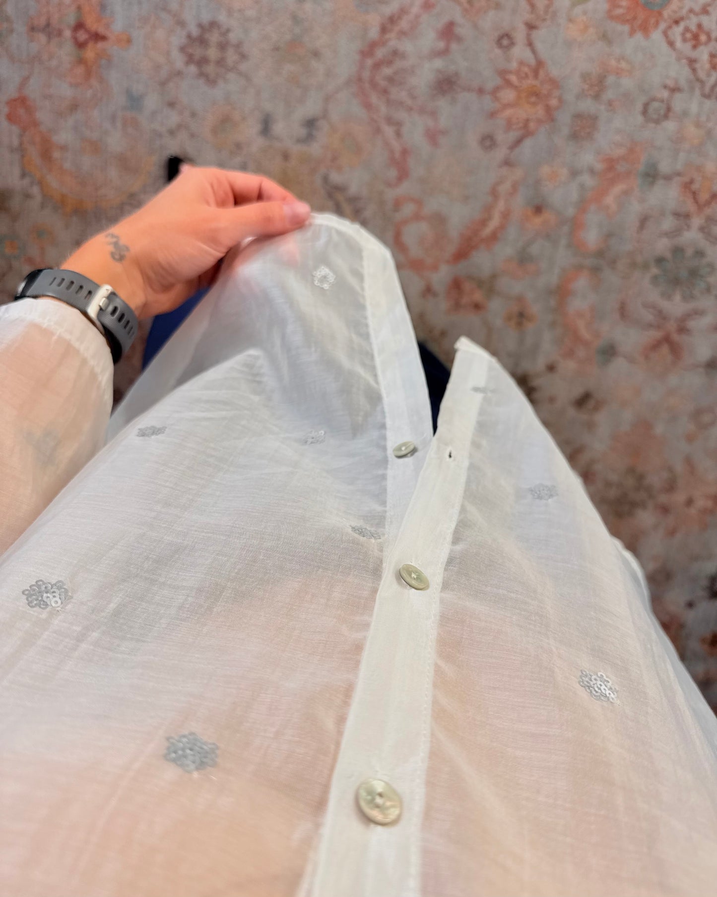 Camicia velata pois paillettes