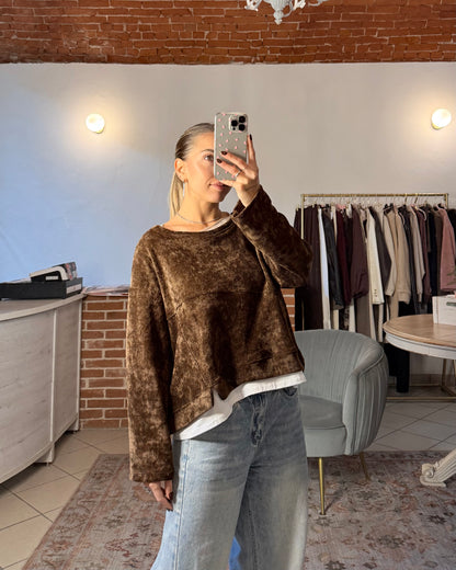 Felpa over in velluto