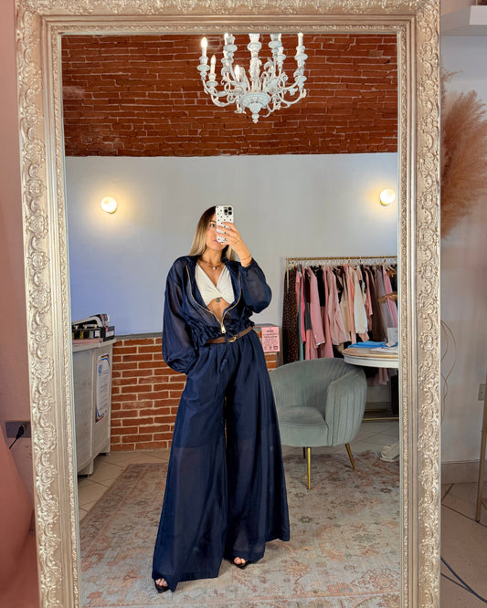Pantalone ampio velato