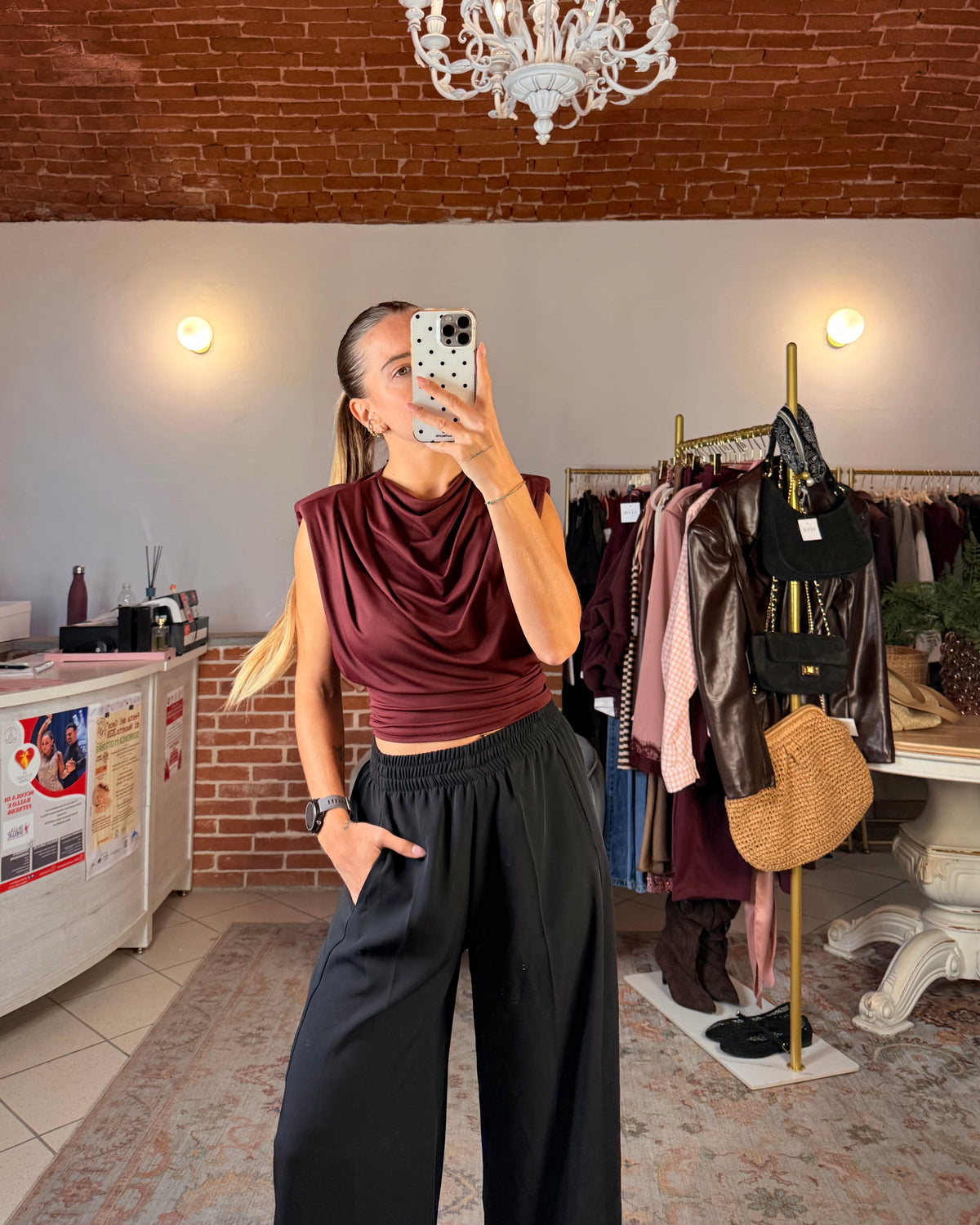 Pantalone in tessuto fluido