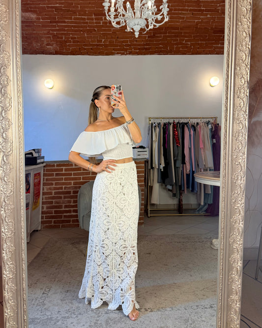 Gonna lunga macramè