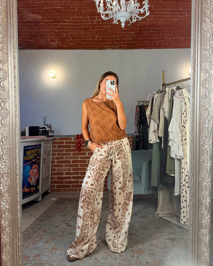 Pantalone in cotone paisley