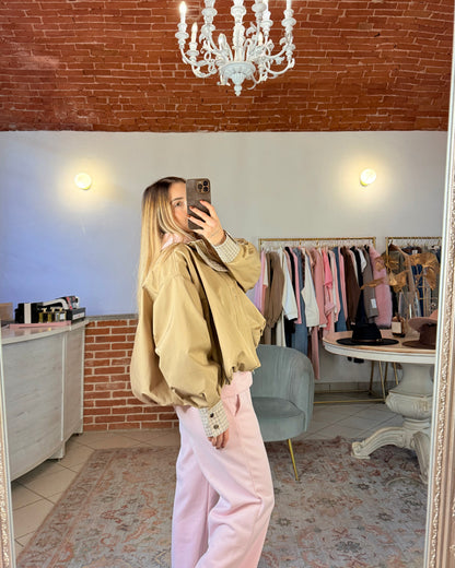 Bomber con inserti a quadretti