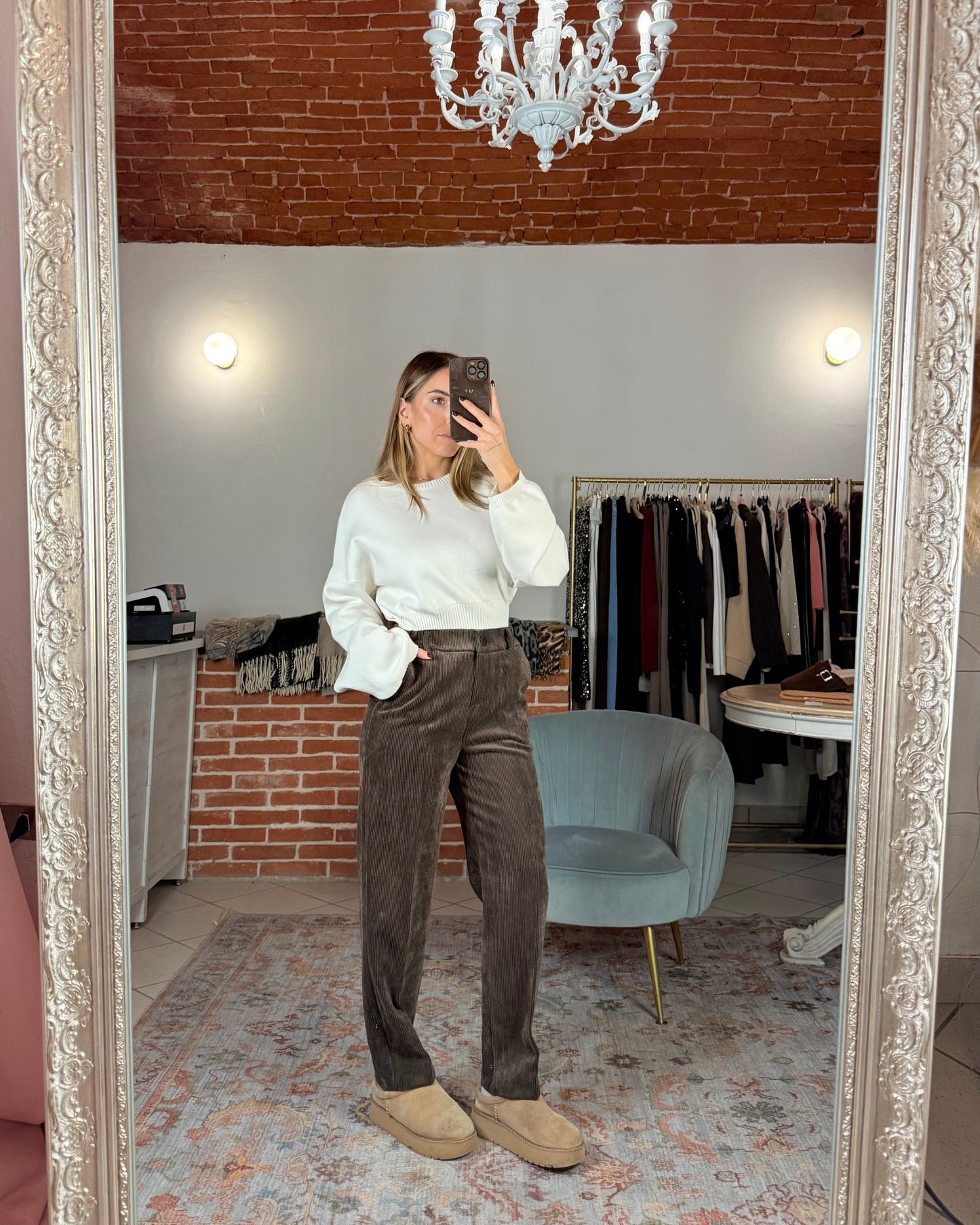 Pantalone in velluto a sigaretta