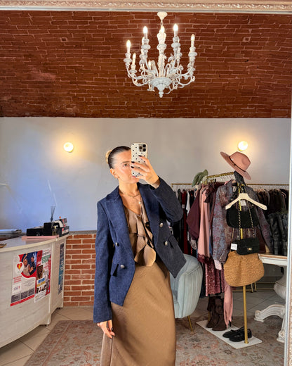 Blazer sciancrato vellutino