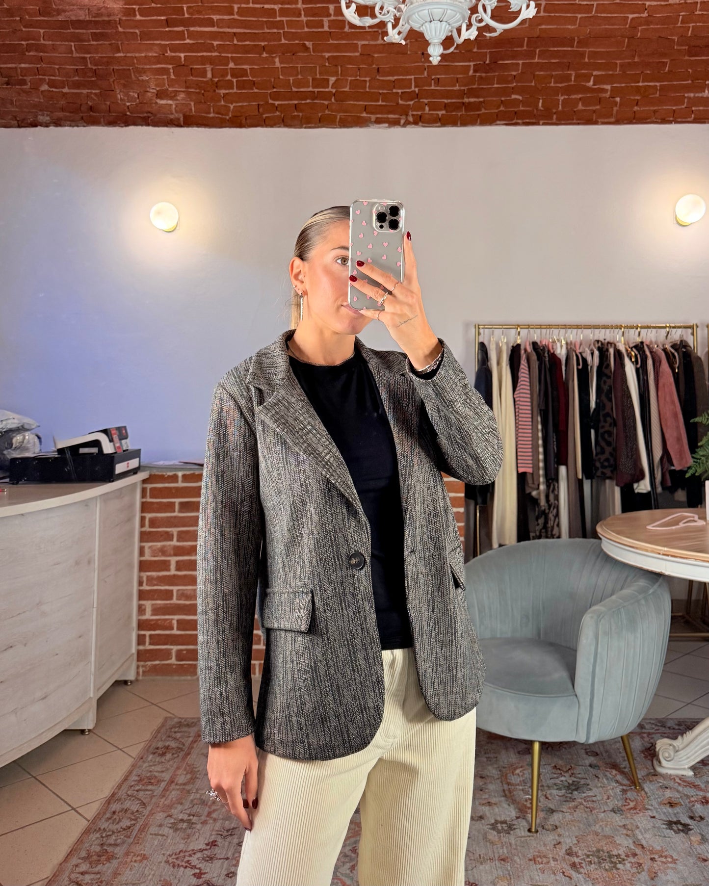 Blazer with rhinestones