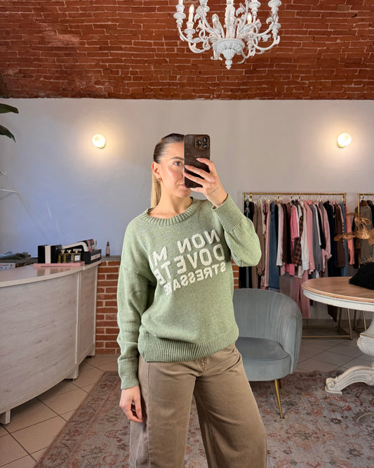 Maglioncino in cotone “Non mi dovete stressare”