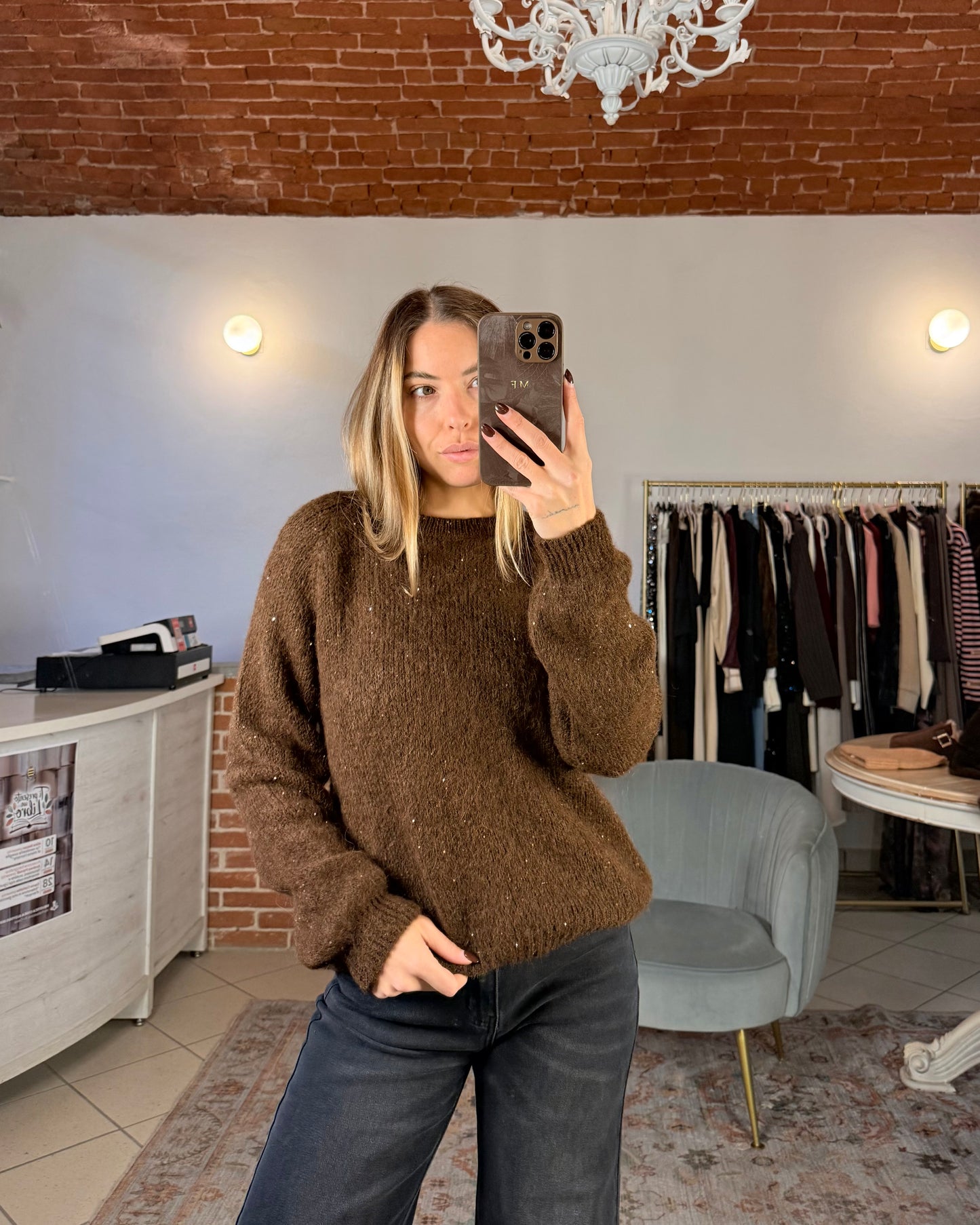 Maglione micro paillettes