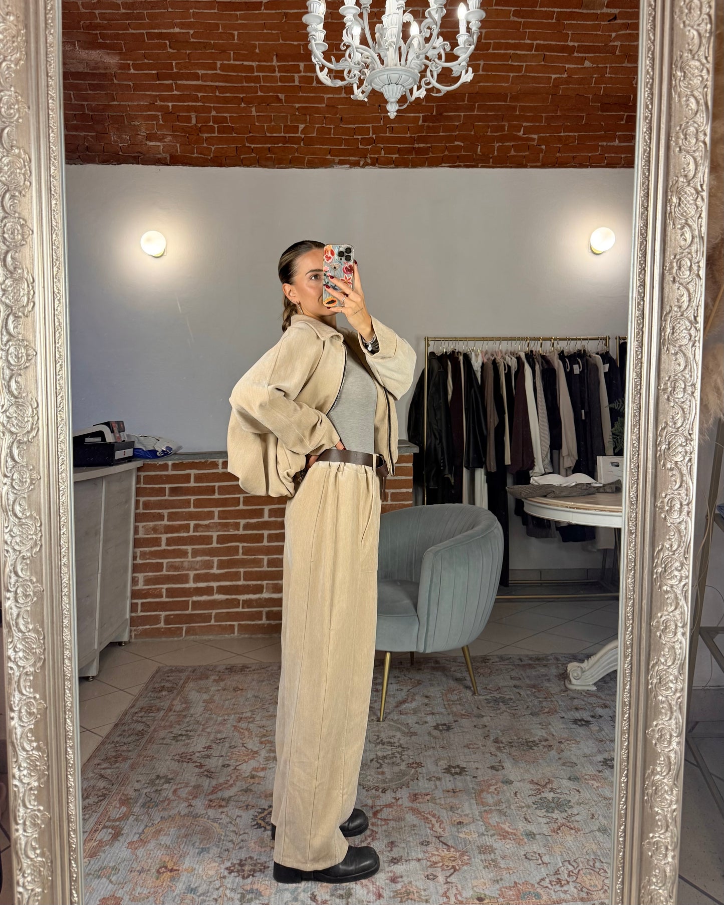 Pantalone baggy in velluto