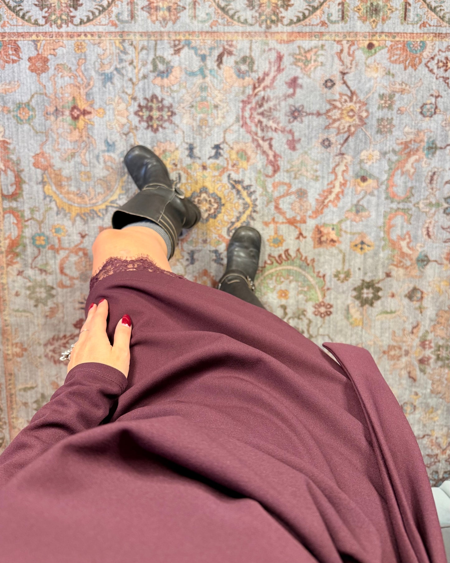 Abito drappeggiato con pizzo