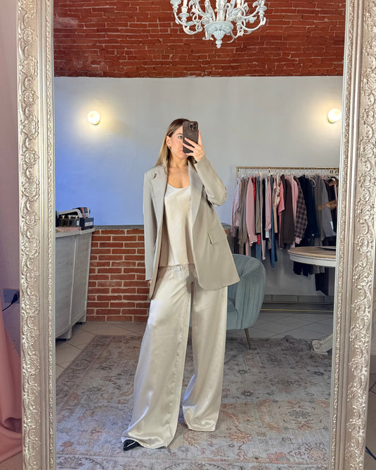 Pantalone a palazzo in raso