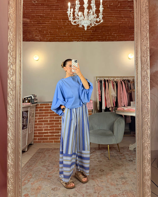 Pantalone balloon a righe