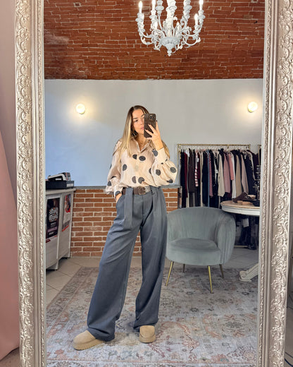 Palazzo trousers with belt