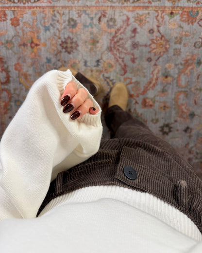 Maglione crop con maniche a palloncino