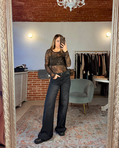 jeans à jambes larges