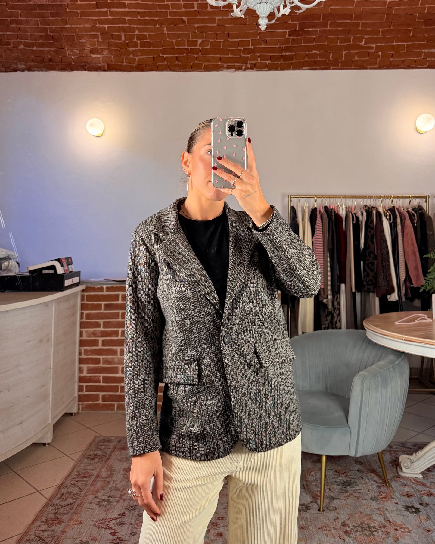 Blazer with rhinestones