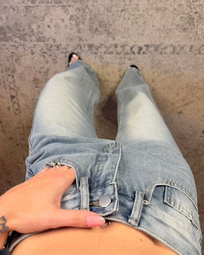 Jeans wide leg sfumato