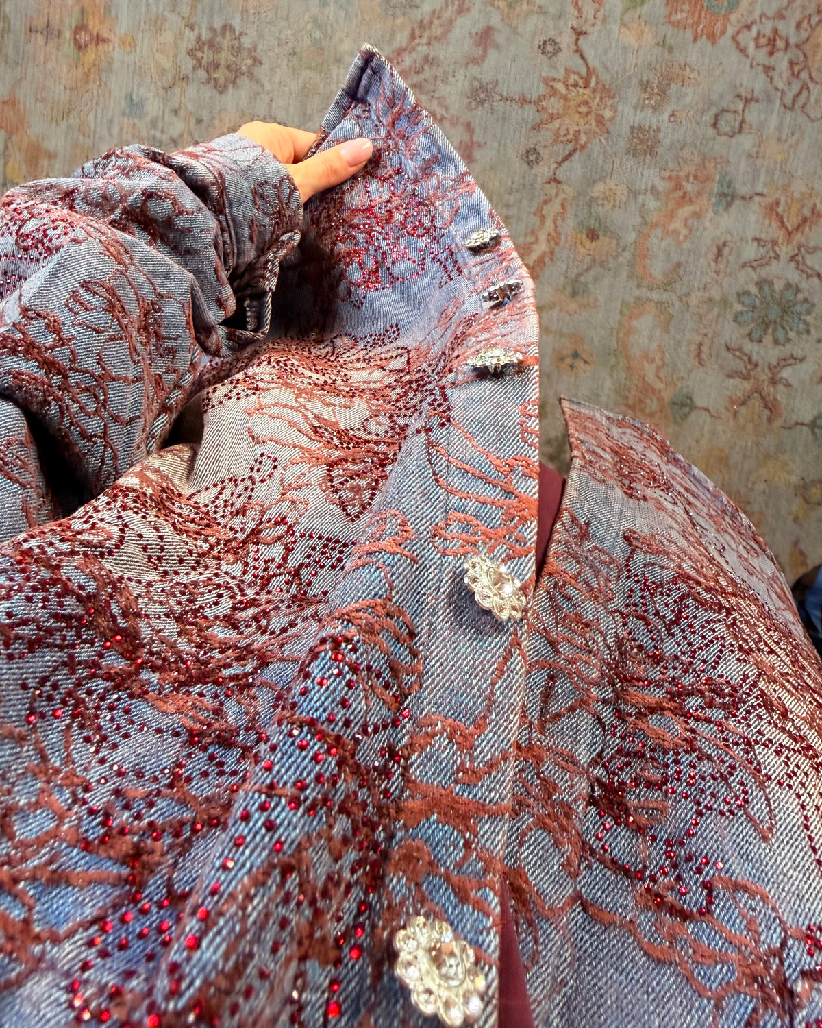 Giacca denim floccata