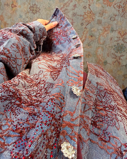 Giacca denim floccata