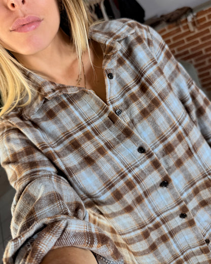 Camicia sciancrata in flanella