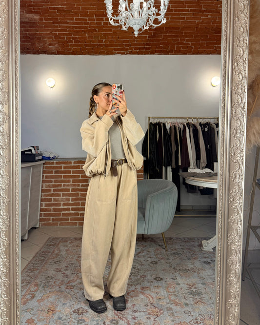 Pantalone baggy in velluto