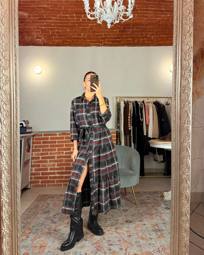 Flannel shirt dress