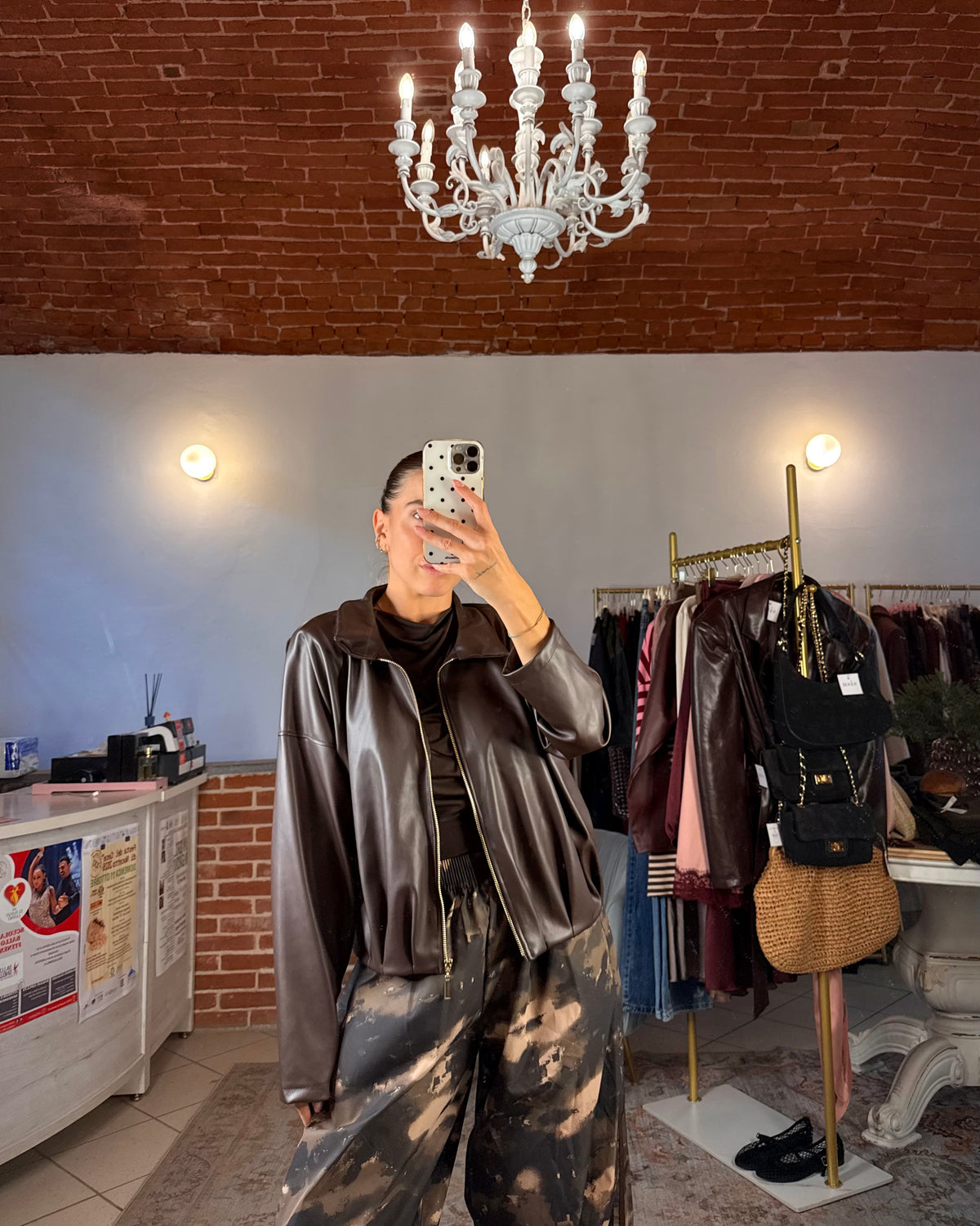 Giacca bomber in ecopelle