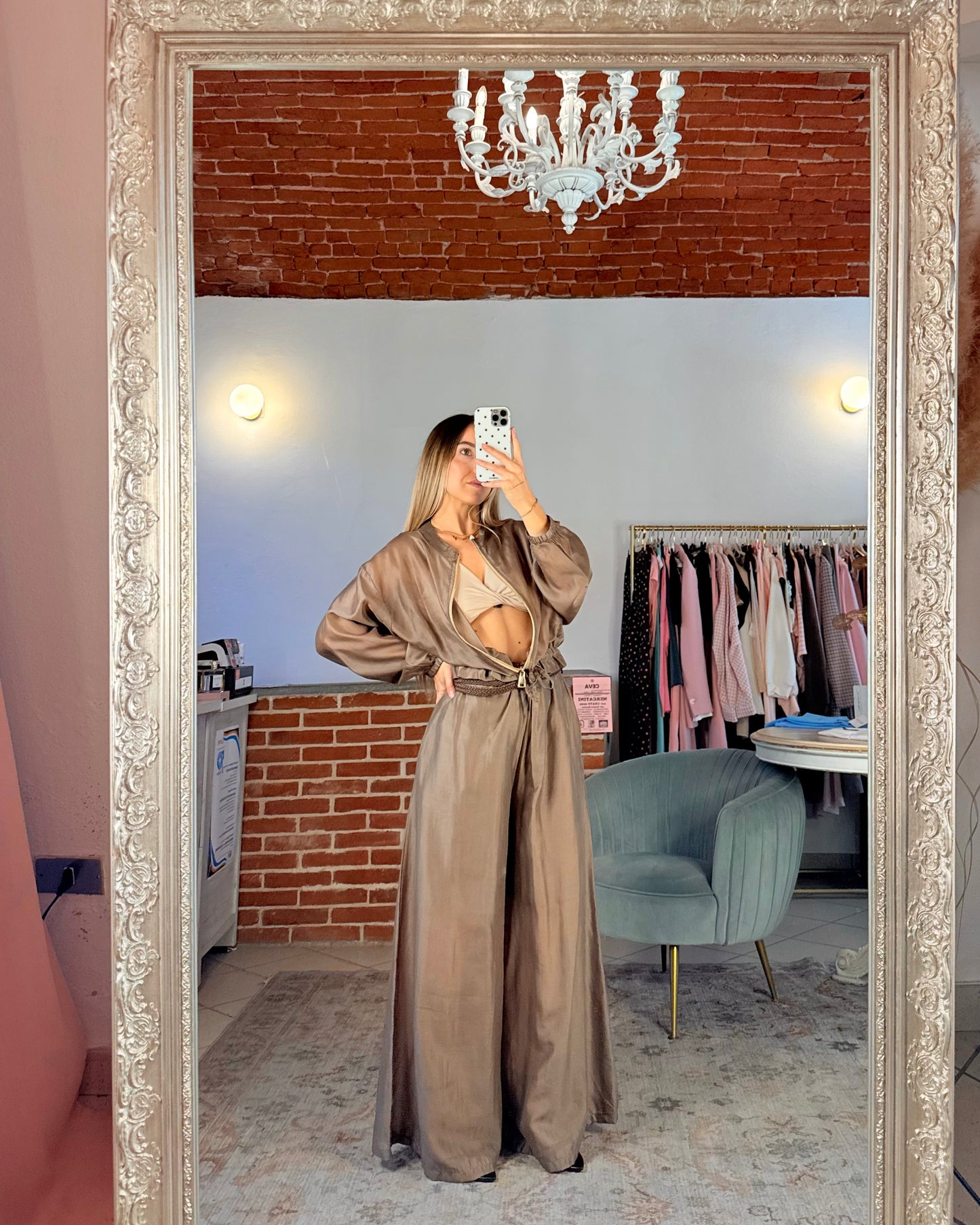 Pantalone ampio velato
