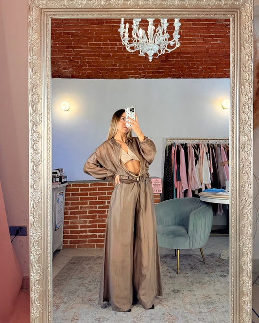 Pantalone ampio velato