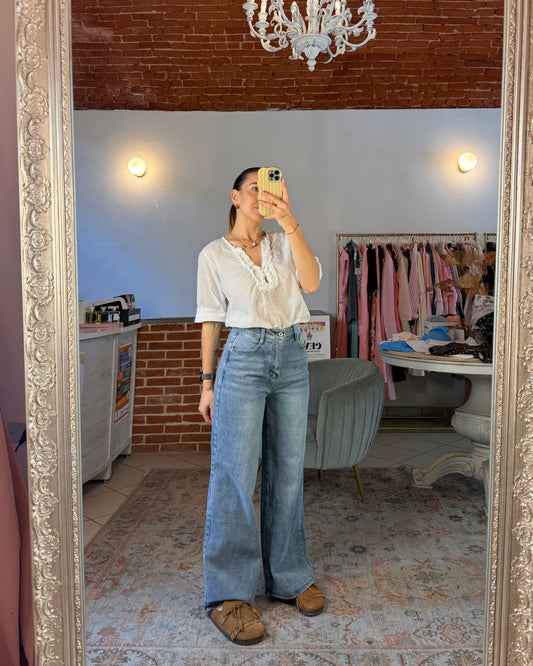 Jeans wide leg elasticizzato