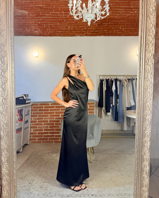 Abito mono spalla in raso