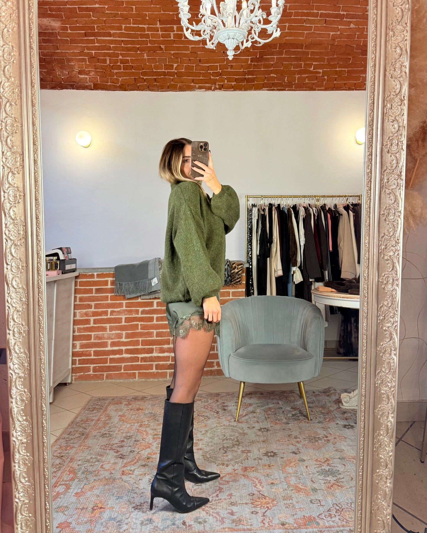 Satin and lace shorts