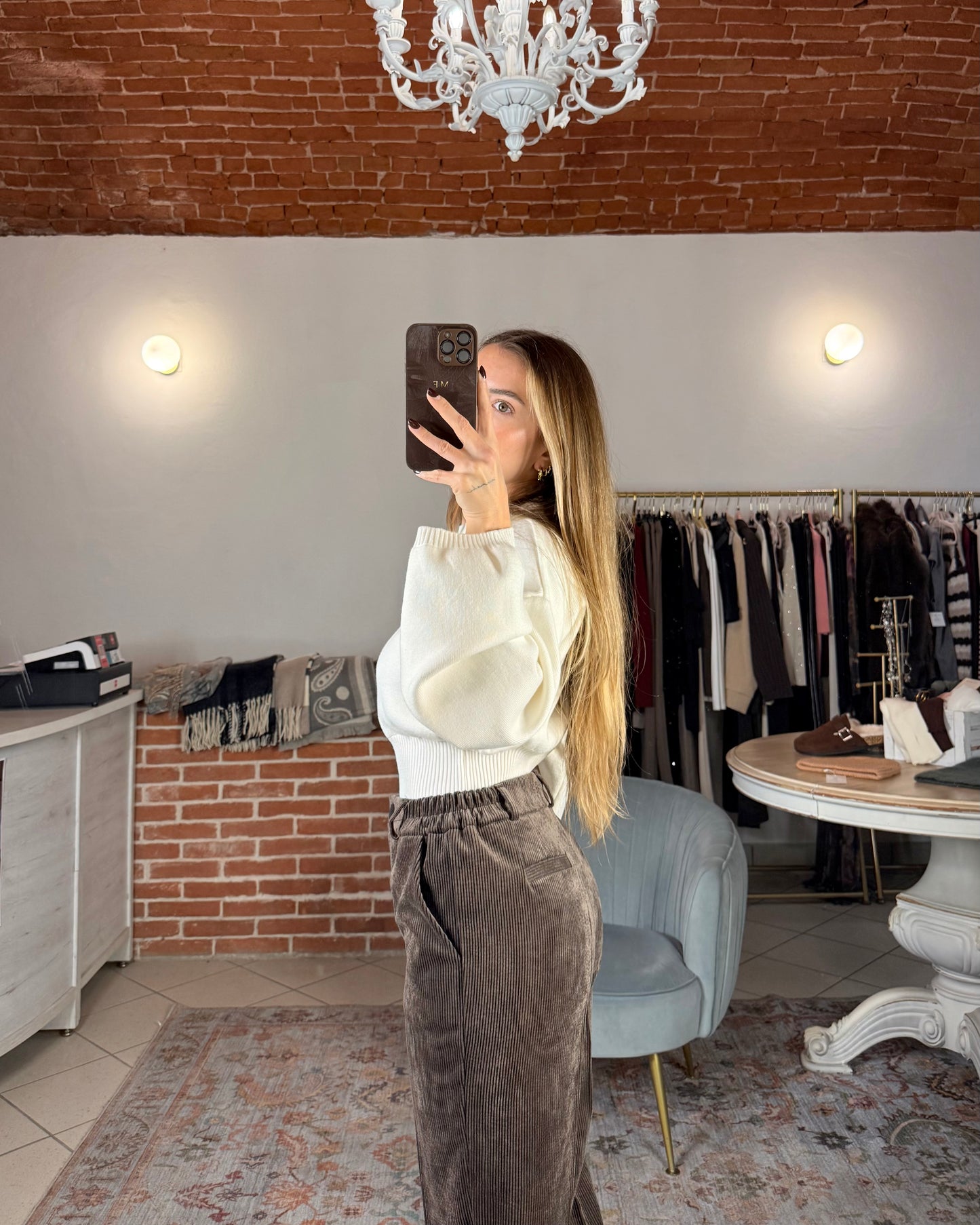 Pantalone in velluto a sigaretta