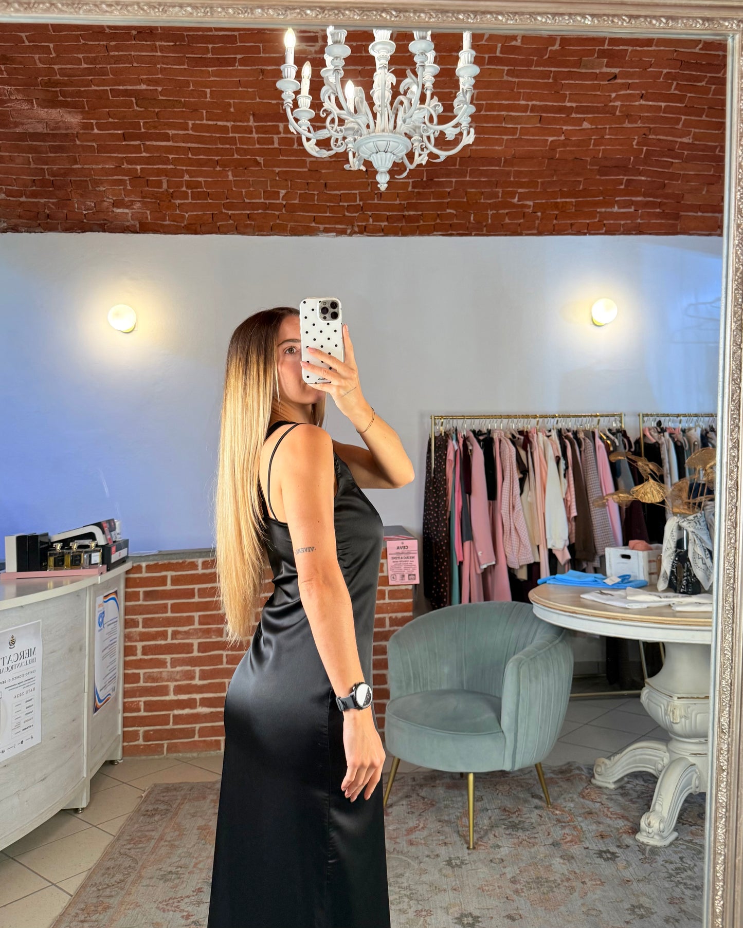One-shoulder satin dress
