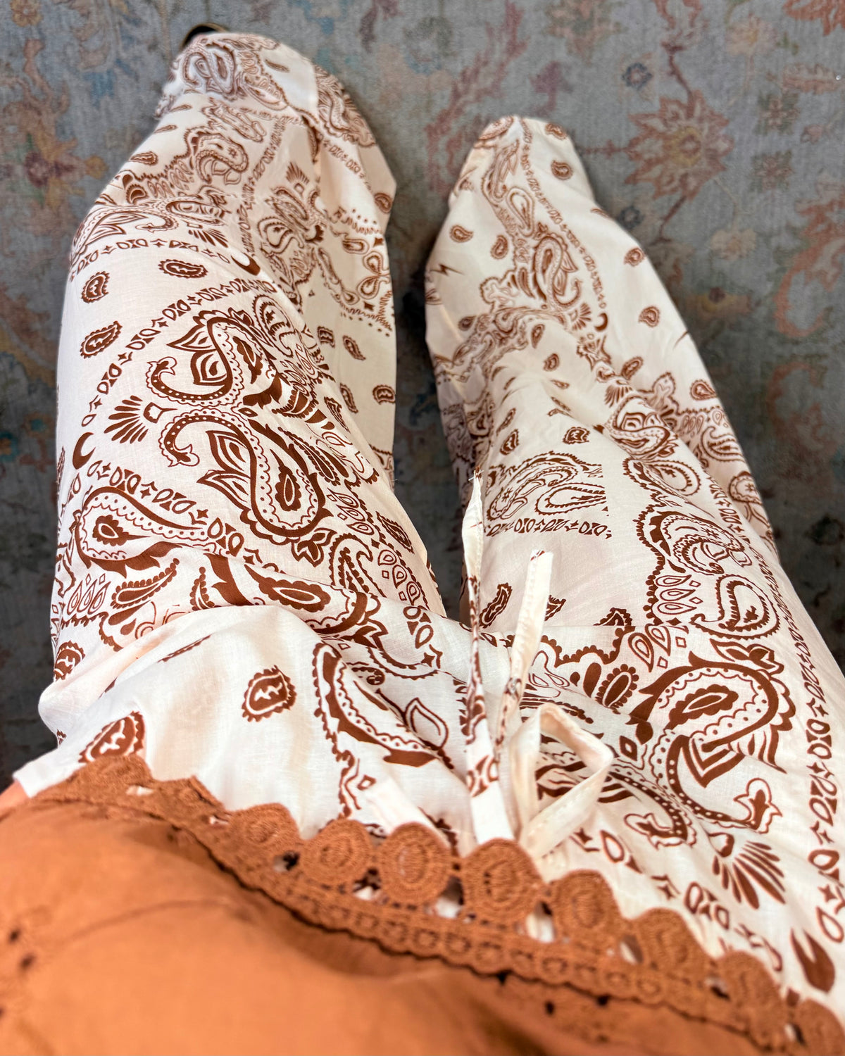 Pantalone in cotone paisley