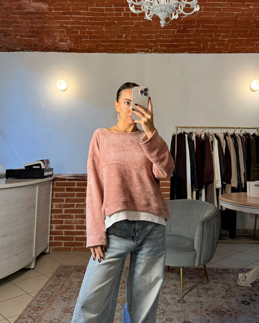 Felpa over in velluto