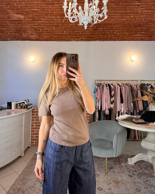 T-shirt in maglia di viscosa