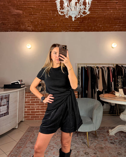 T-shirt in misto lana con bandana