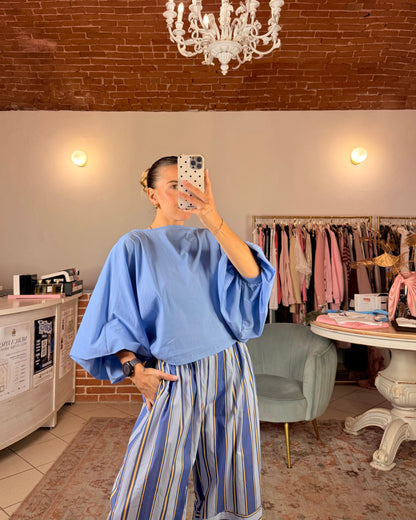 Pantalone balloon a righe