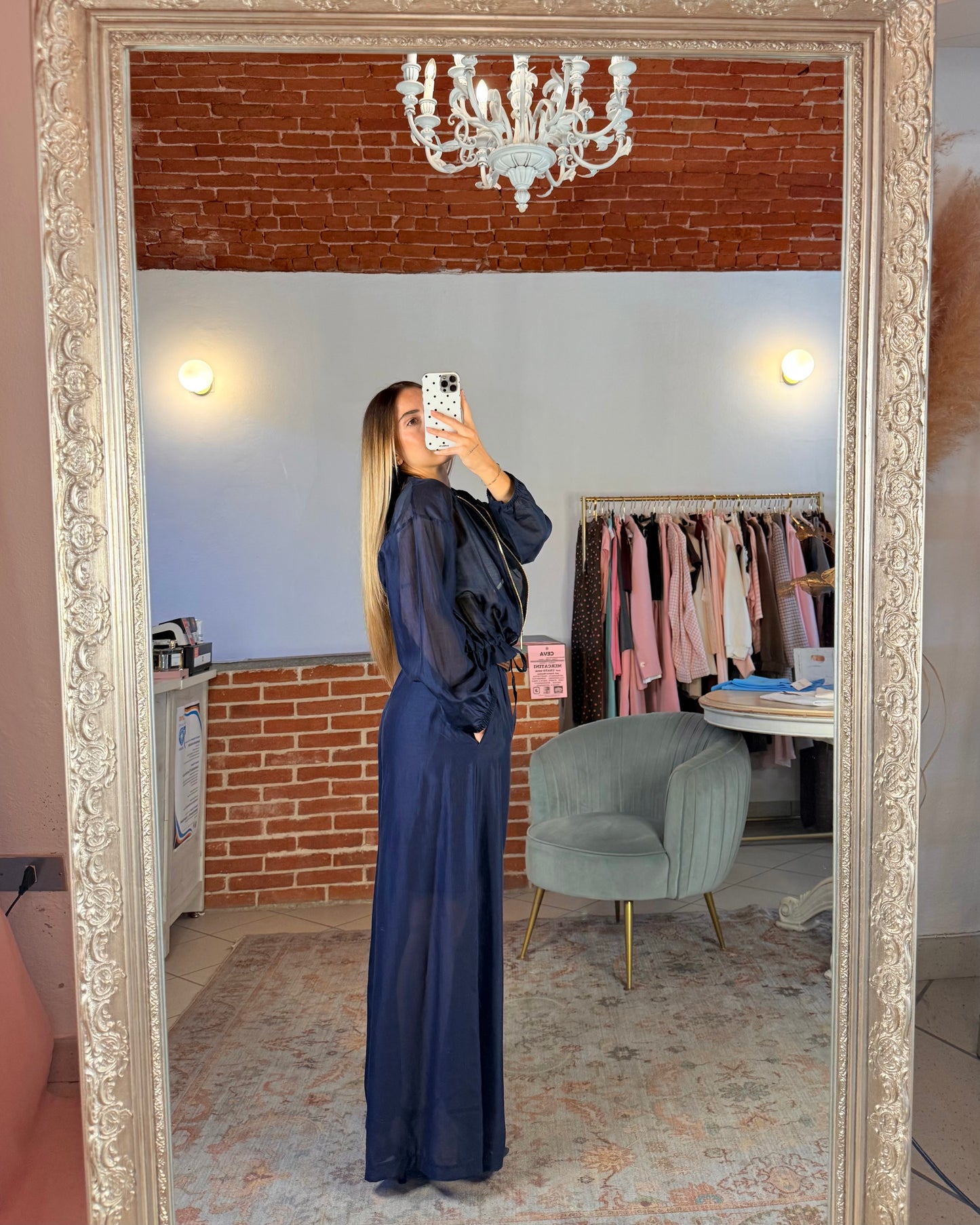 Pantalone ampio velato