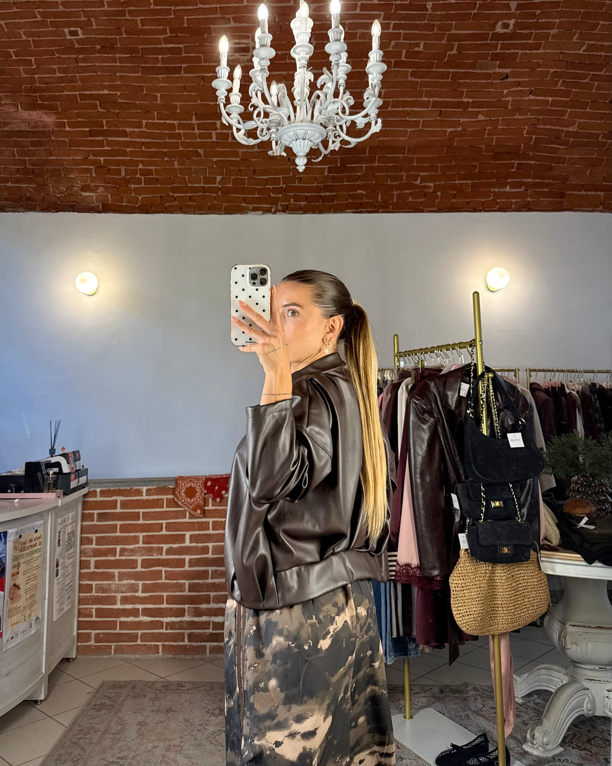 Giacca bomber in ecopelle