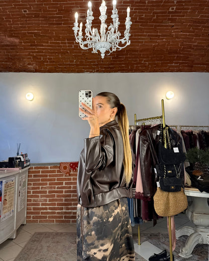 Giacca bomber in ecopelle