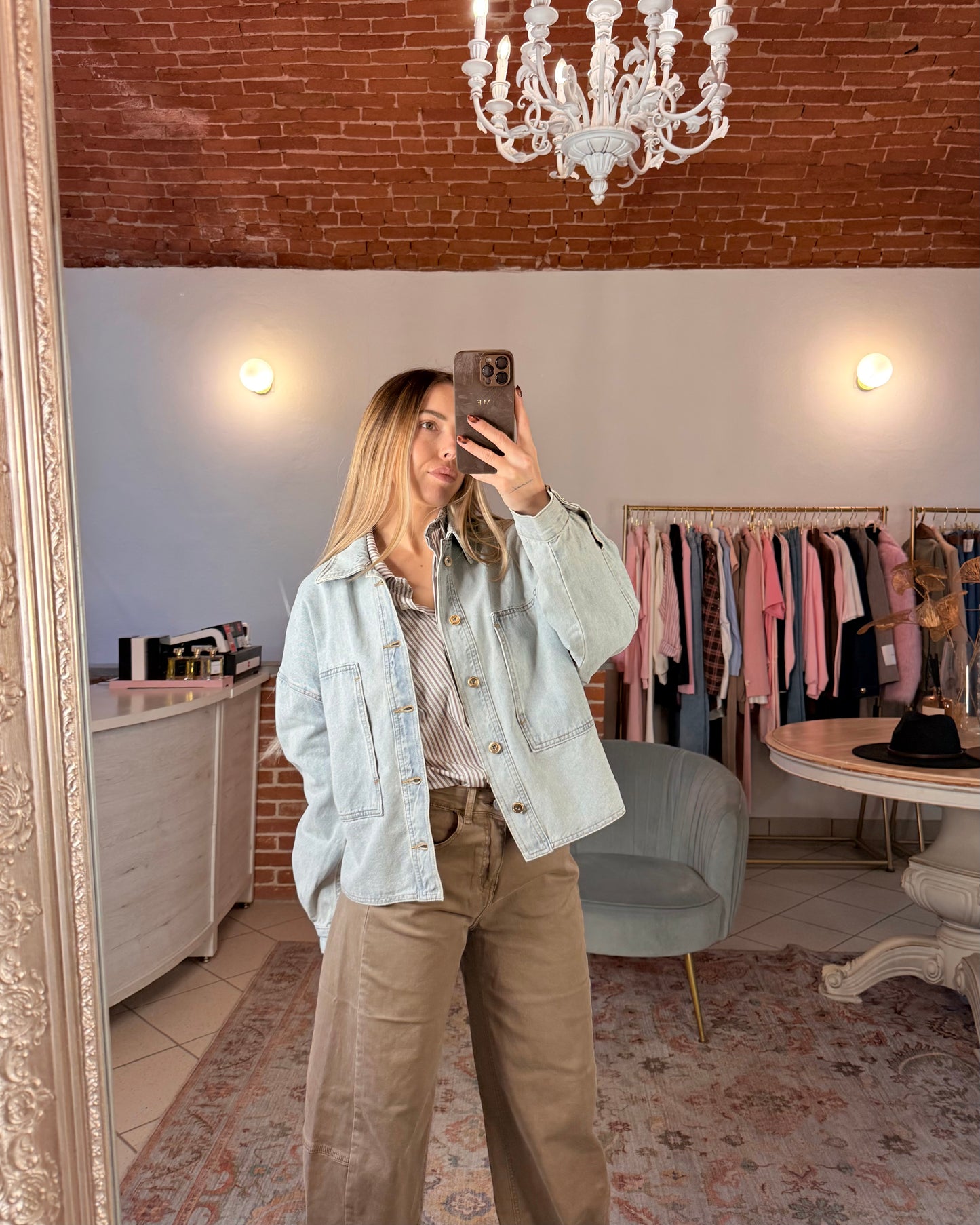 Giacca camicia over denim